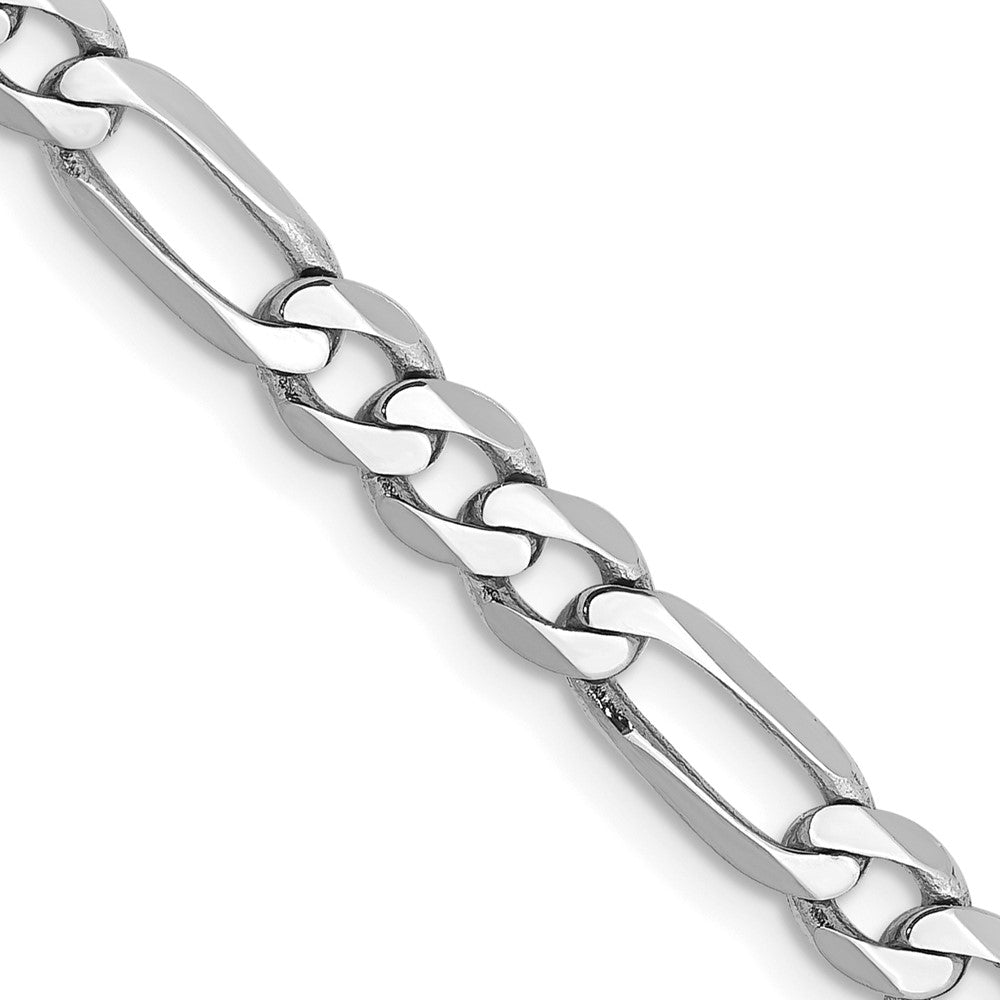 14k White Gold 14k WG 4.5mm Flat Figaro Chain